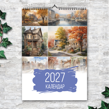 Календарь перекидной настенный ПРИРОДА И ГОРОДА АКВАРЕЛЬ 13 листов 250177 фото