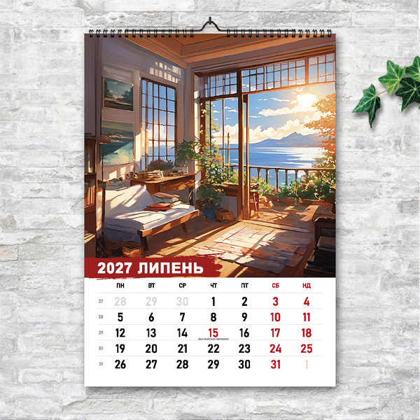 Календар А3 перекидний настінний ПРИРОДА АКРІЛ 13 листов 250133 фото