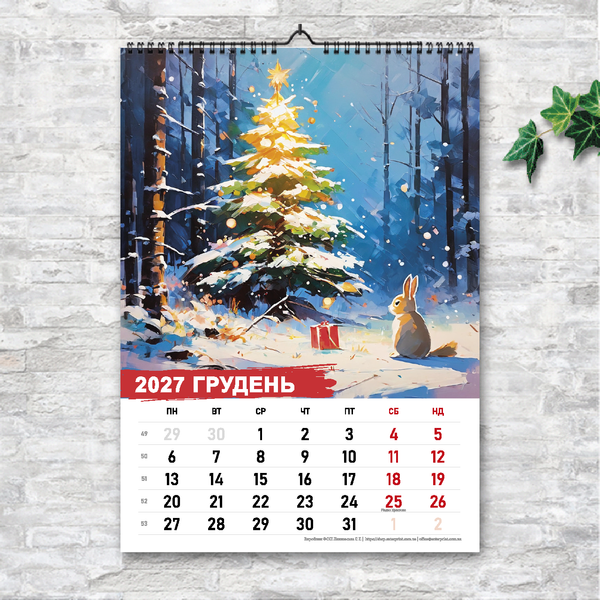 Календар А3 перекидний настінний ПРИРОДА АКРІЛ 13 листов 250133 фото