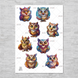 Стикер-пак: Совиные истории. 8 сов на листе А5 STK-0003-OWL фото 1