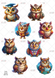 Стикер-пак: Совиные истории. 8 сов на листе А5 STK-0004-OWL фото 2