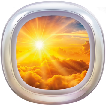 Декоративная наклейка &laquo;Иллюминатор самолета&raquo; (&Oslash; 20 см) porthole4 фото