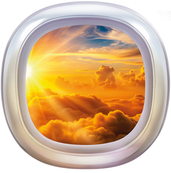 Декоративная наклейка &laquo;Иллюминатор самолета&raquo; (&Oslash; 20 см) porthole5 фото