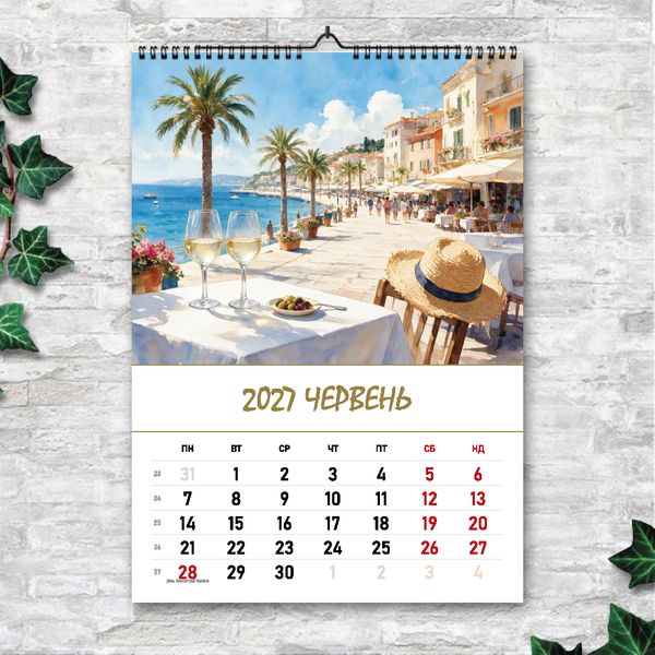 Календар настінний перекидний А3 &laquo;Постери. Акварель&raquo; 2027, 13 аркушів, вертикальний 270214 фото
