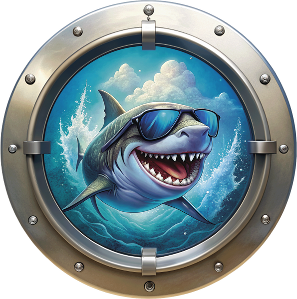 Наклейка интерьерная Иллюминатор АКУЛА d20 cм 25Shark фото