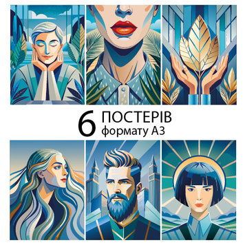 Набор из 6 графичных постеров для салона красоты &laquo;Deep Blue Aesthetic&raquo; poster_set_beauty_6 фото