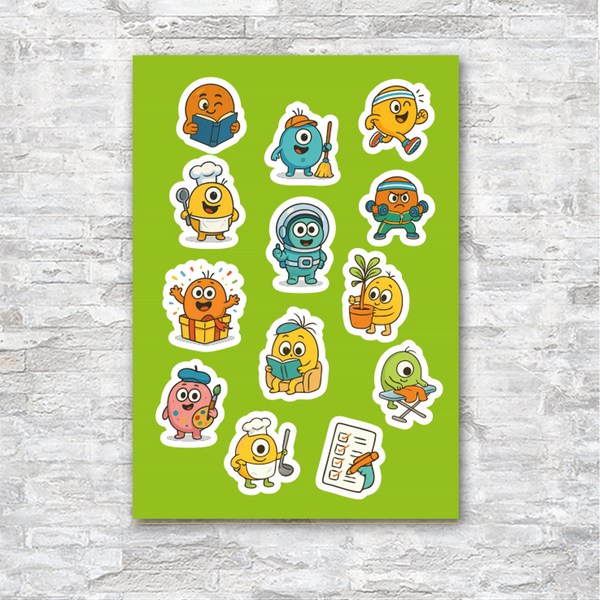 Набір стікерів для планера та щоденника &ndash; 4 аркуші A5 sticker_planner_1 фото