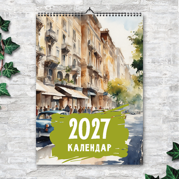 Календарь перекидной настенный ГОРОД АКВАРЕЛЬ 13 листов 250191 фото