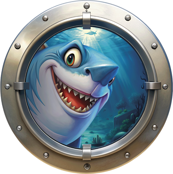 Наліпка інтер'єрна в ванну водостійка Ілюмінатор АКУЛА d20 cм 24Shark фото