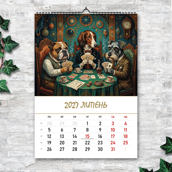 Календар А3 перекидний настінний "Світ собак" 13 листов 270217 фото