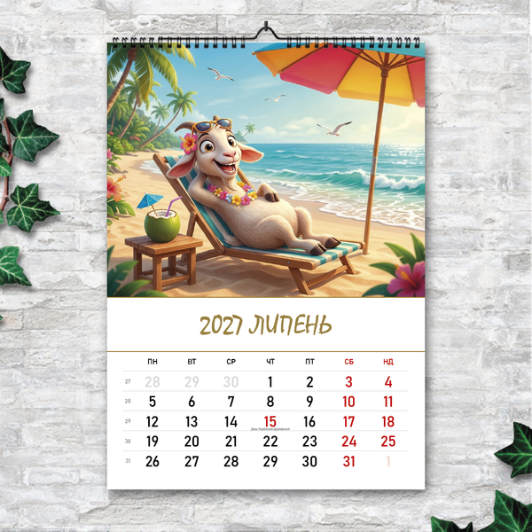 Календарь настенный перекидной А3 &laquo;Год козы&raquo; 2027, 13 листов, вертикальный, символ года 270218 фото