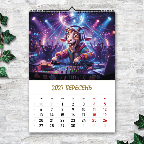 Календарь настенный перекидной А3 &laquo;Год козы&raquo; 2027, 13 листов, вертикальный, символ года 270218 фото